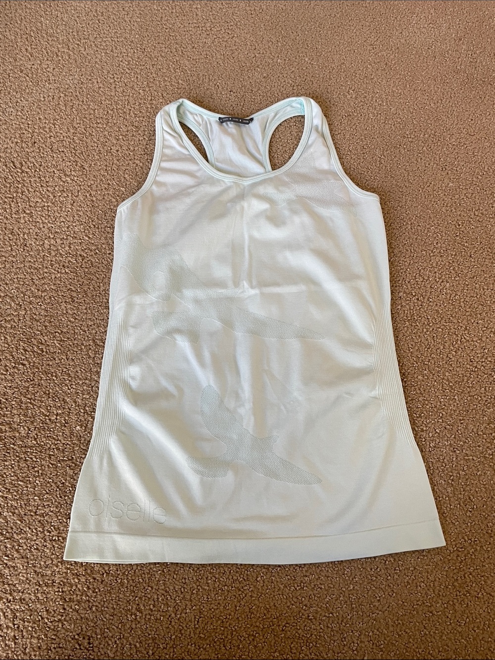 oiselle Light Mint Racerback Performance Tank, size small
